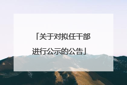 关于对拟任干部进行公示的公告