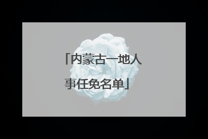 内蒙古一地人事任免名单