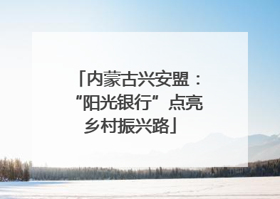 内蒙古兴安盟：“阳光银行”点亮乡村振兴路