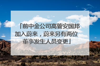 前中金公司高管安国邦加入蔚来，蔚来另有两位董事发生人员变更