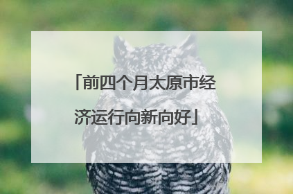 前四个月太原市经济运行向新向好