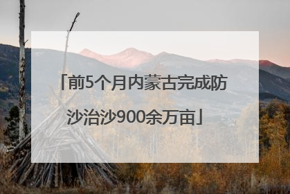 前5个月内蒙古完成防沙治沙900余万亩