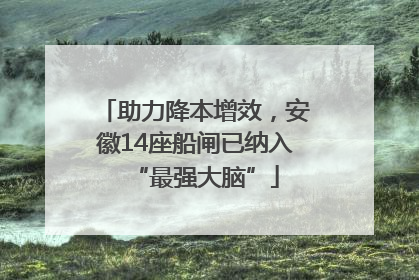 助力降本增效，安徽14座船闸已纳入“最强大脑”