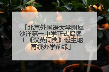 北京外国语大学附属沙洋第一中学正式揭牌！《汉英词典》诞生地再续办学前缘