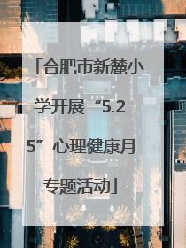 合肥市新麓小学开展“5.25”心理健康月专题活动