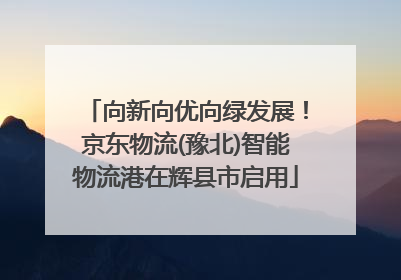 向新向优向绿发展！京东物流(豫北)智能物流港在辉县市启用