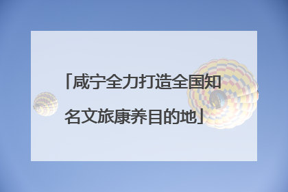 咸宁全力打造全国知名文旅康养目的地
