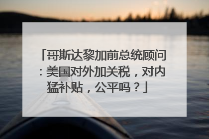 哥斯达黎加前总统顾问：美国对外加关税，对内猛补贴，公平吗？