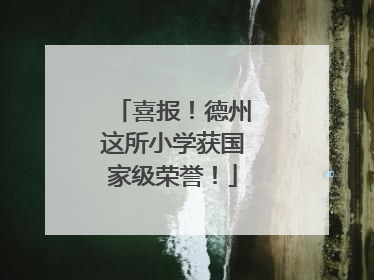 喜报！德州这所小学获国家级荣誉！