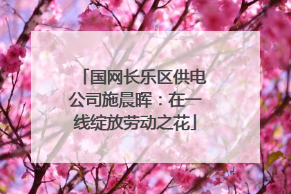 国网长乐区供电公司施晨晖：在一线绽放劳动之花