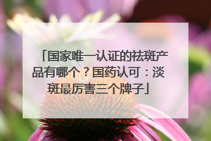 国家唯一认证的祛斑产品有哪个？国药认可：淡斑最厉害三个牌子