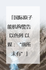 国际原子能机构警告以色列 以媒：“前所未有”
