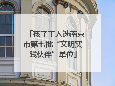 孩子王入选南京市第七批“文明实践伙伴”单位