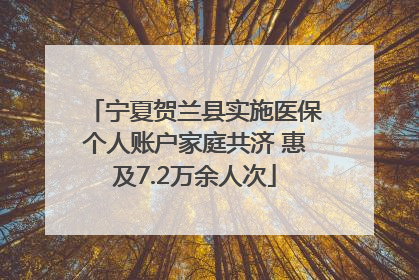 宁夏贺兰县实施医保个人账户家庭共济 惠及7.2万余人次