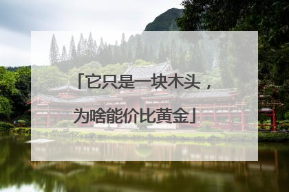 它只是一块木头，为啥能价比黄金