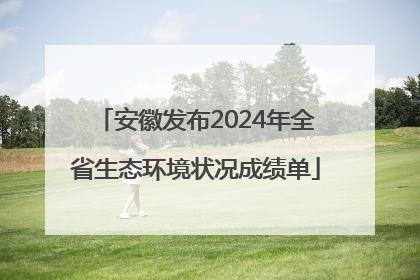 安徽发布2024年全省生态环境状况成绩单