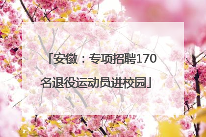 安徽：专项招聘170名退役运动员进校园