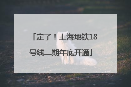定了！上海地铁18号线二期年底开通