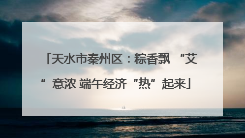 天水市秦州区：粽香飘 “艾”意浓 端午经济“热”起来