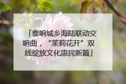 奏响城乡海陆联动交响曲，“茉莉花开”双线绽放文化惠民新篇