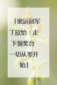 奥运冠军丁欣怡：走下领奖台 一切从零开始