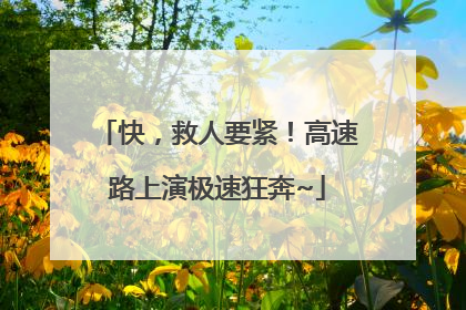 快，救人要紧！高速路上演极速狂奔~
