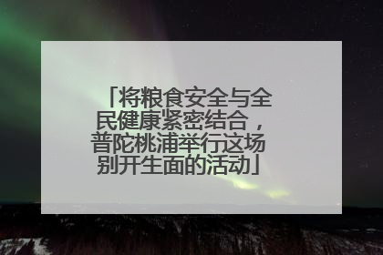 将粮食安全与全民健康紧密结合，普陀桃浦举行这场别开生面的活动