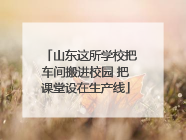 山东这所学校把车间搬进校园 把课堂设在生产线