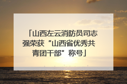 山西左云消防员司志强荣获“山西省优秀共青团干部”称号