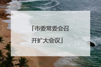 市委常委会召开扩大会议