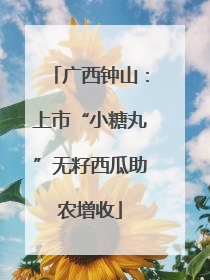 广西钟山：上市“小糖丸”无籽西瓜助农增收