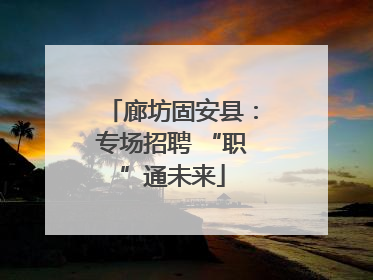 廊坊固安县：专场招聘 “职”通未来