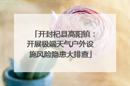 开封杞县高阳镇：开展极端天气户外设施风险隐患大排查