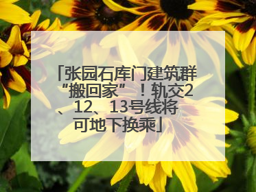 张园石库门建筑群“搬回家”！轨交2、12、13号线将可地下换乘