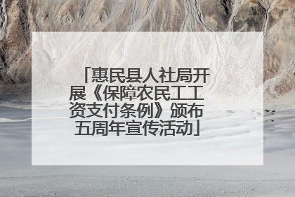 惠民县人社局开展《保障农民工工资支付条例》颁布五周年宣传活动