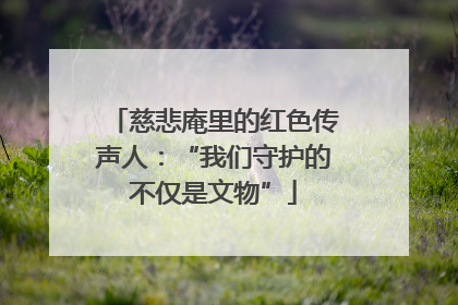 慈悲庵里的红色传声人：“我们守护的不仅是文物”