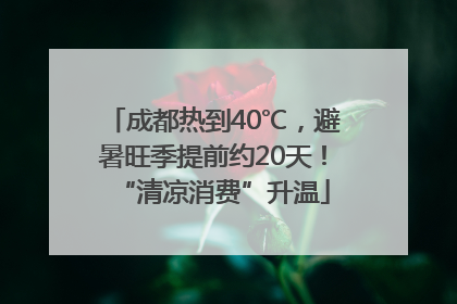 成都热到40℃，避暑旺季提前约20天！“清凉消费”升温
