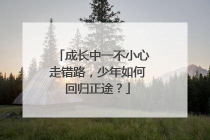 成长中一不小心走错路，少年如何回归正途？