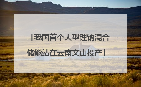 我国首个大型锂钠混合储能站在云南文山投产