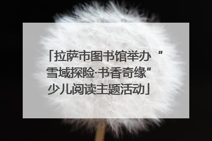 拉萨市图书馆举办“雪域探险·书香奇缘”少儿阅读主题活动