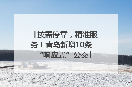按需停靠，精准服务！青岛新增10条“响应式”公交