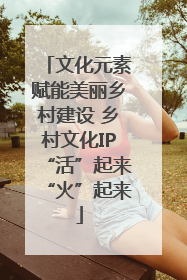 文化元素赋能美丽乡村建设 乡村文化IP“活”起来“火”起来