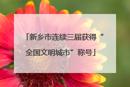 新乡市连续三届获得“全国文明城市”称号
