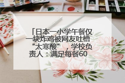 日本一小学午餐仅一块炸鸡被网友吐槽“太寒酸”，学校负责人：满足每餐600千卡的标准