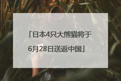 日本4只大熊猫将于6月28日送返中国