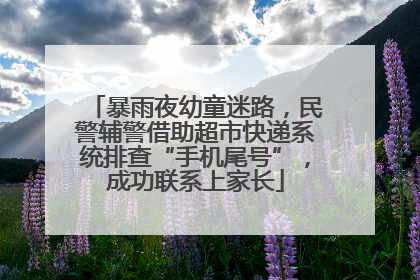 暴雨夜幼童迷路，民警辅警借助超市快递系统排查“手机尾号”，成功联系上家长