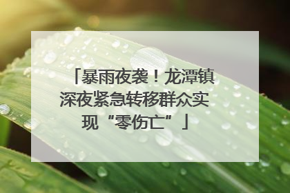 暴雨夜袭！龙潭镇深夜紧急转移群众实现“零伤亡”
