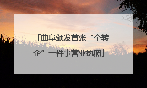 曲阜颁发首张“个转企”一件事营业执照
