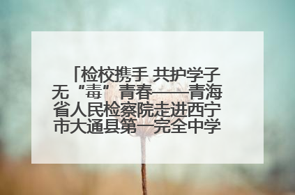 检校携手 共护学子无“毒”青春——青海省人民检察院走进西宁市大通县第一完全中学开展禁毒宣传侧记