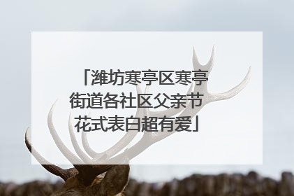 潍坊寒亭区寒亭街道各社区父亲节花式表白超有爱